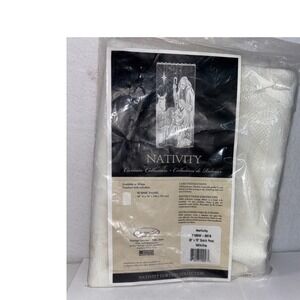 Vintage Heritage Lace Nativity Scenic Panel Curtain 38x76 White Polyester